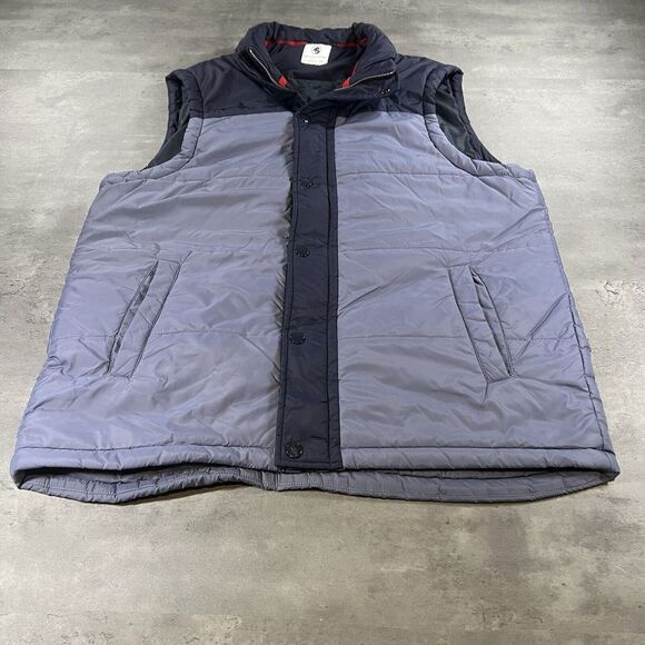 Southern Proper‎ Puffer Vest Men Large Blue Down Quilted Shell Sleeveless Preppy - Picture 1 of 7